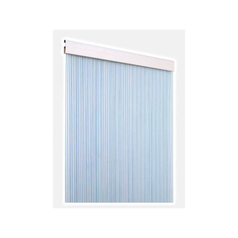 P Unboxing cortina cintas opacas pvc estriadas doble línea azul y blanca 
