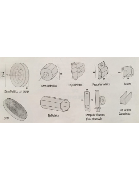 componentes y accesorios de una persiana enrollable